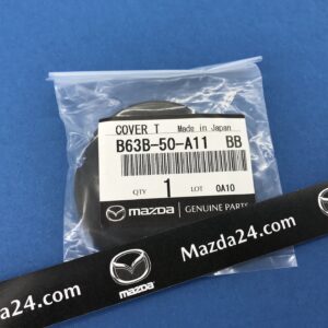 2017-2018 Mazda 3 front bumper tow took cover. Part numbers: B63B50A11BB, B63B-50-A11BB.
