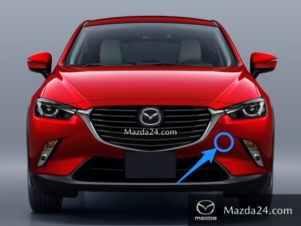 DK8A50A12ABB - Front bumper cover towing cap left Mazda CX-3
