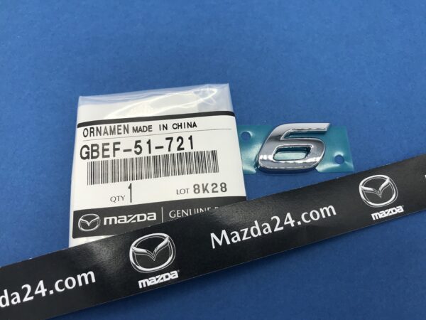 GBEF51721 - Mazda 6 (2018-2021) trunk lid "6" nameplate emblem