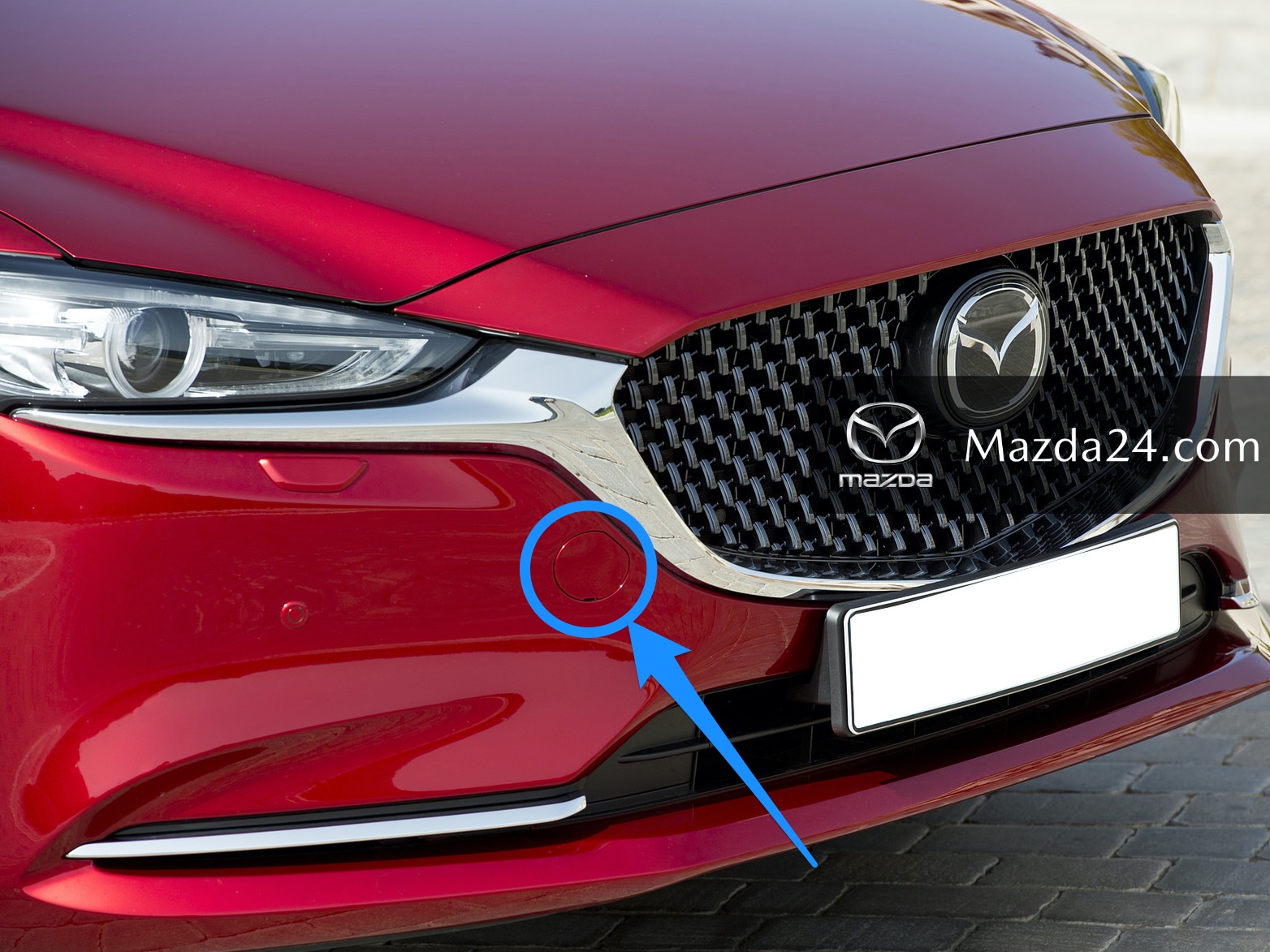 Front bumper tow hook cover for 2018-2021 Mazda 6