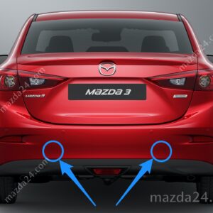 Rear bumper tow hook cover for 2014-2018 Mazda 3 Sedan - BHN150EL1BB, BHN150EK1BB