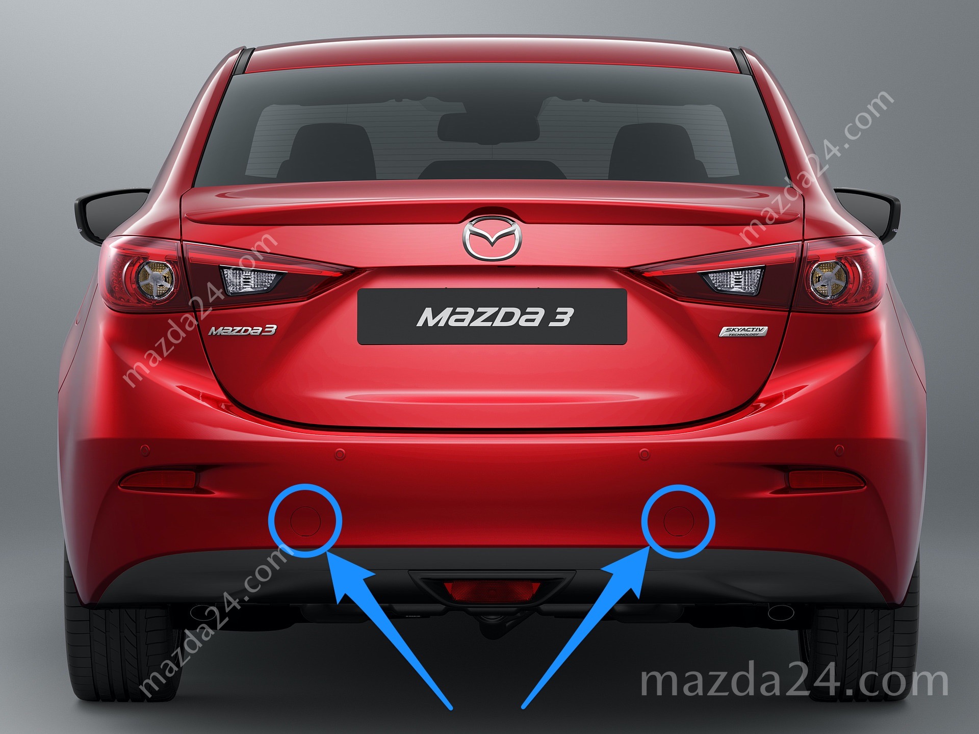 Rear bumper tow hook cover for 2014-2018 Mazda 3 Sedan