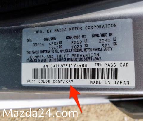 How to define Mazda color code